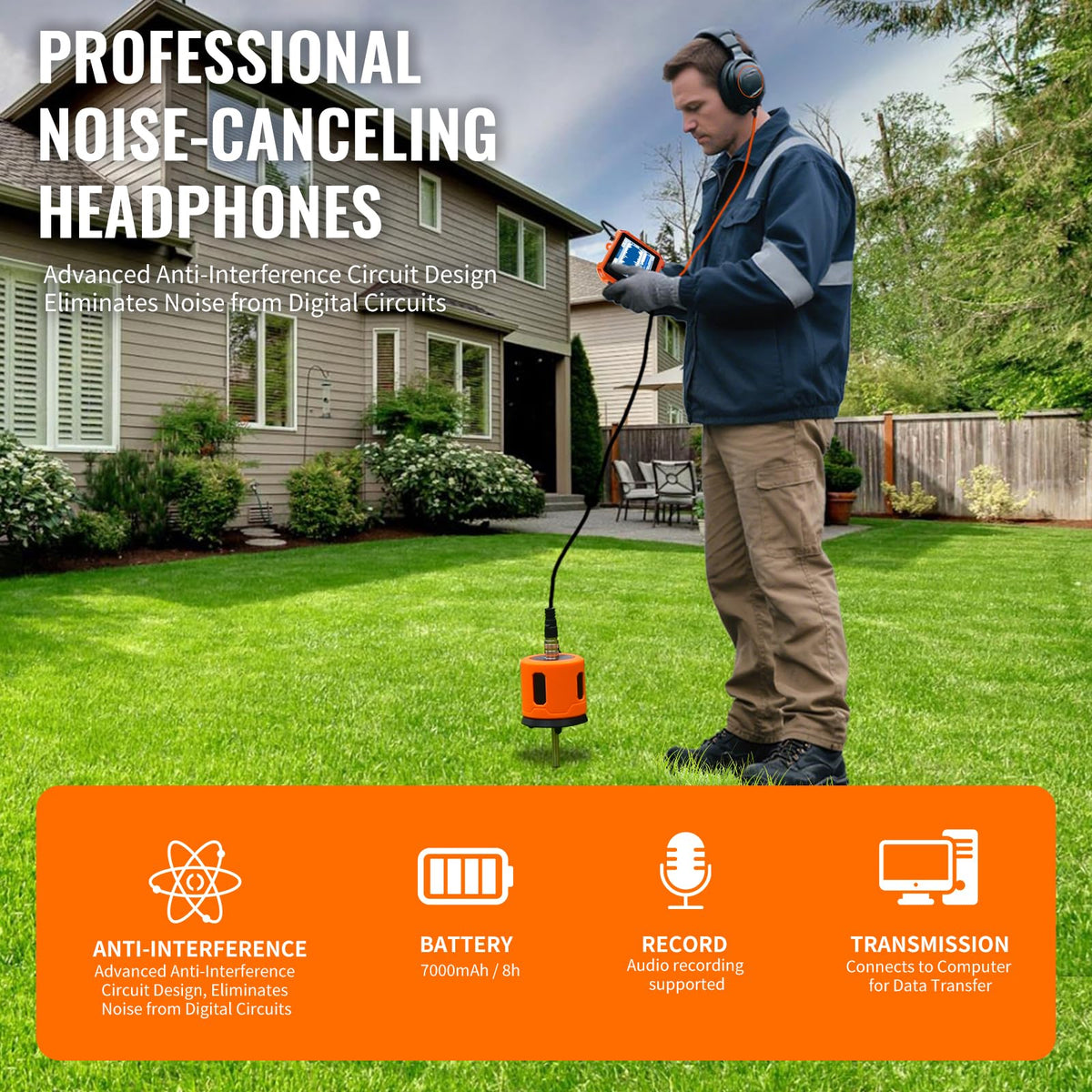 PQ125B Underground Water Leak Detectors for Outdoor Sewer Acoustic