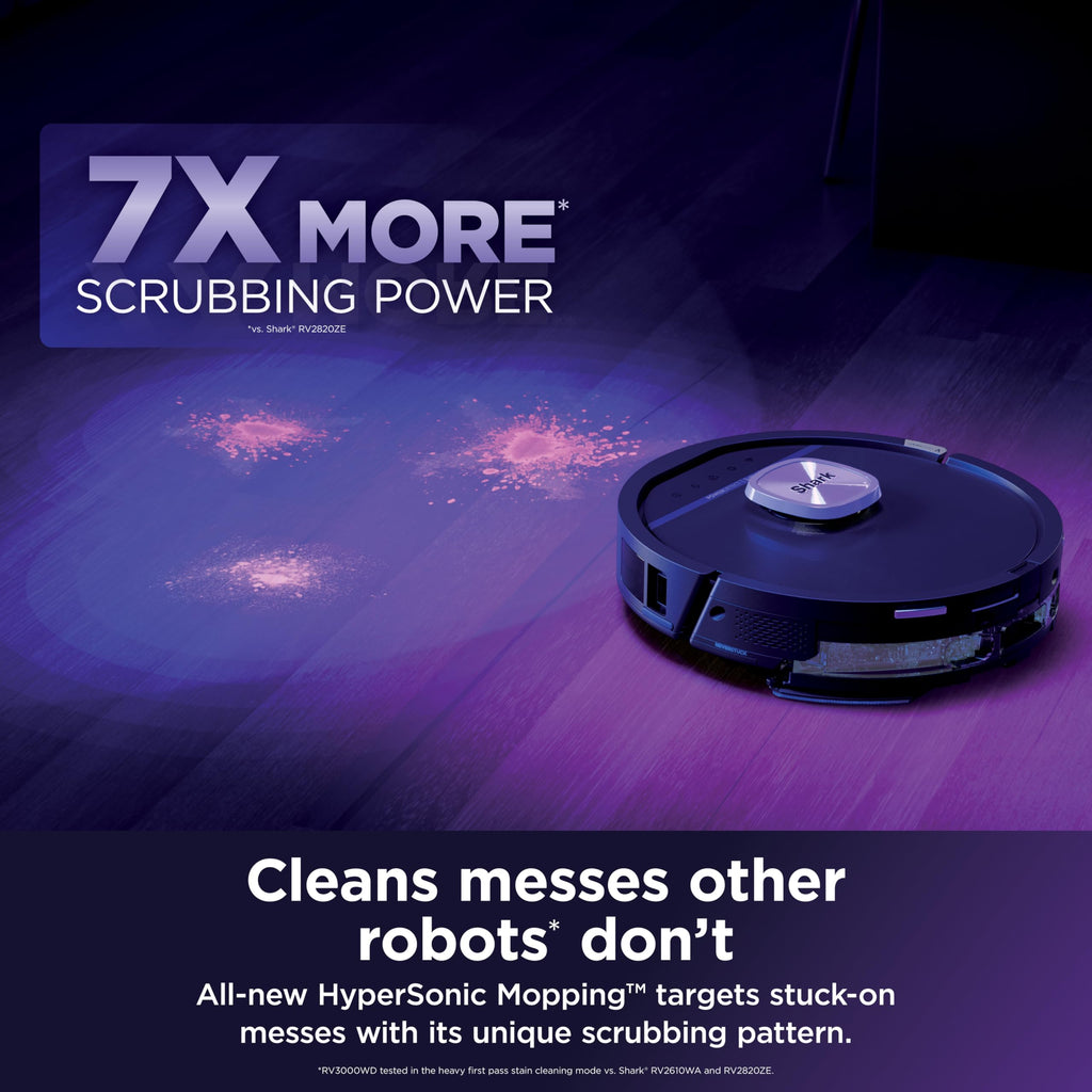 Shark PowerDetect UV Reveal 2-in-1 Robot Vacuum & Mop, Black, RV3020XE