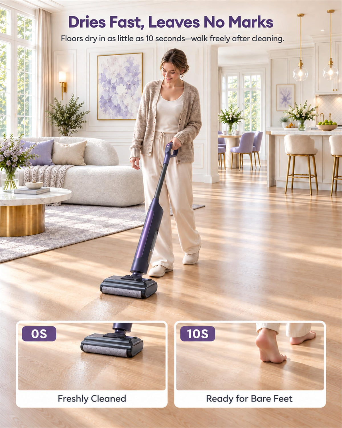 Ultenic Cordless Vacuum Mop Combo Cleaner, 60Min Runtime For Wet&Dry Messes