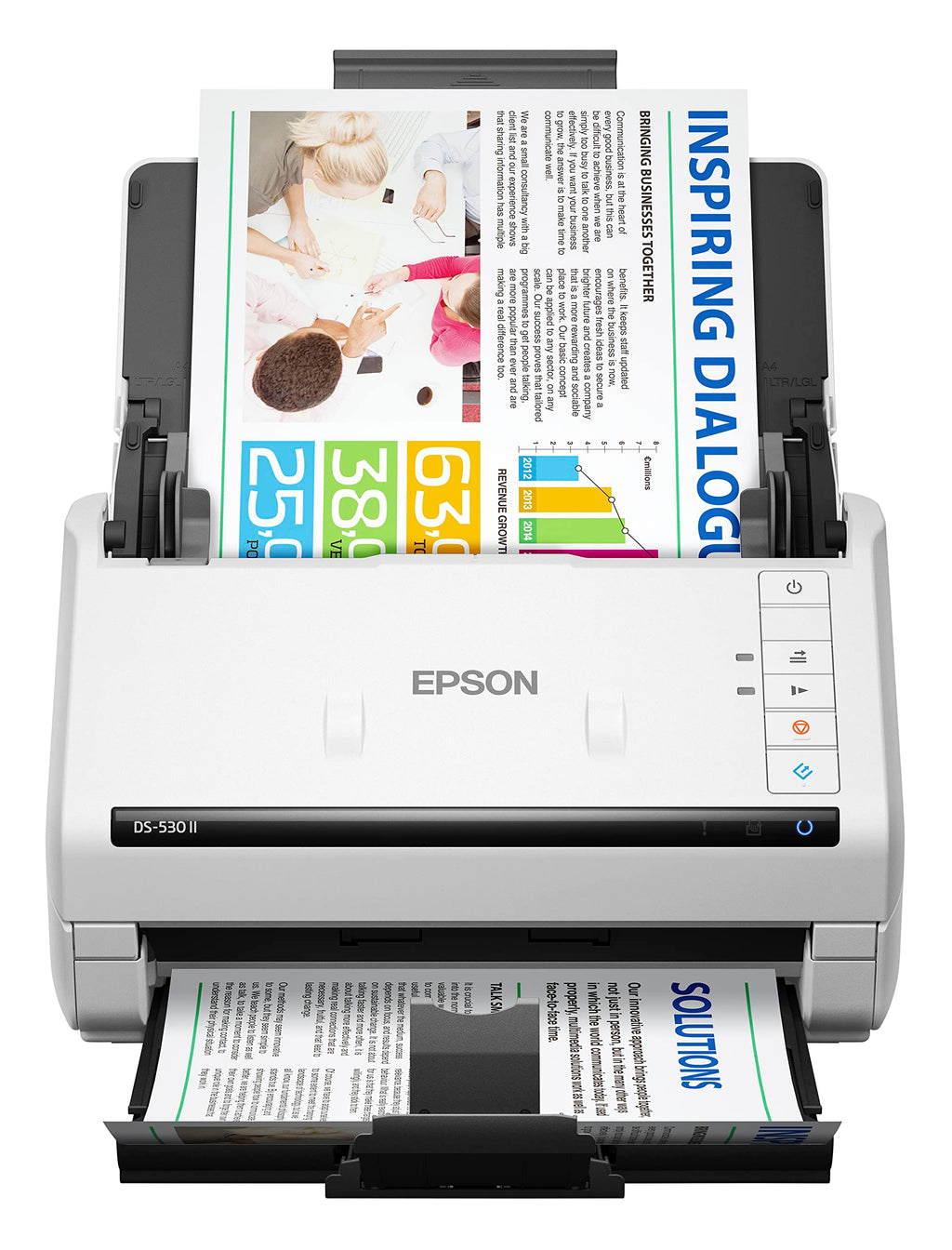 Epson DS-530X Color Duplex Desktop Document Scanner, up to 45 ppm, USB Connectivity, 100-Page Auto Document Feeder (ADF), Twain and ISIS Drivers