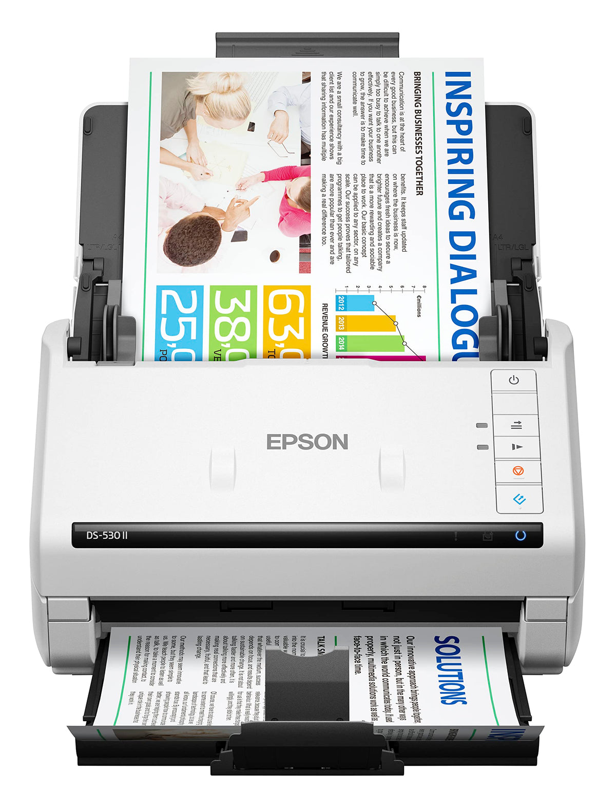 Epson DS-530X Color Duplex Desktop Document Scanner, up to 45 ppm, USB Connectivity, 100-Page Auto Document Feeder (ADF), Twain and ISIS Drivers