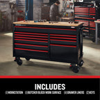 CRAFTSMAN V-Series 63 in. Garage Storage Mobile Workstation with 11 Drawers (CMSTVS6311BK)