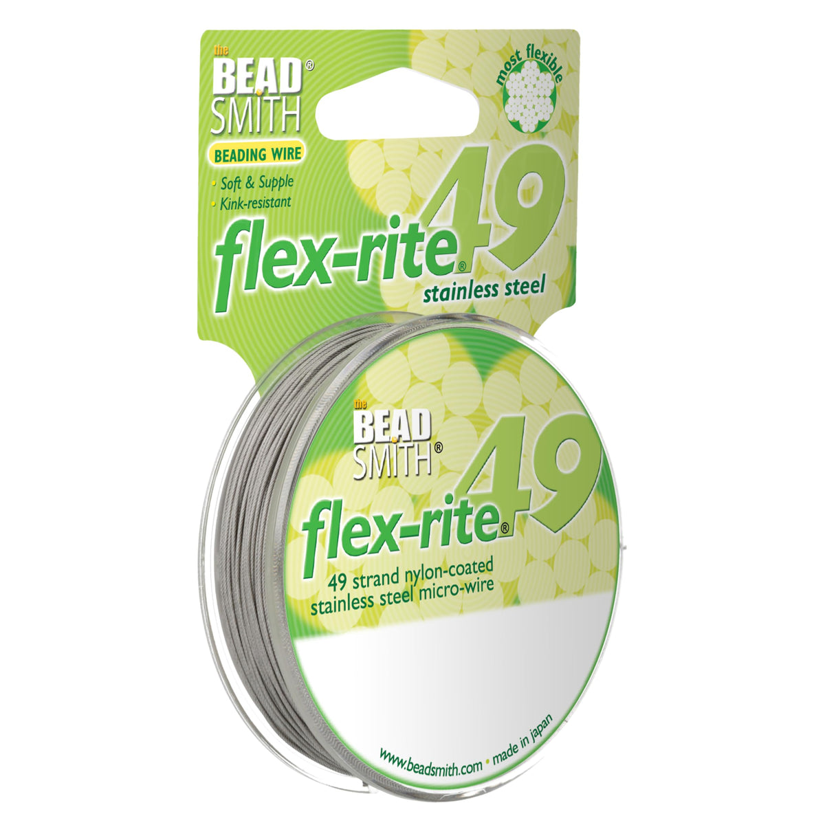The Beadsmith Flex-Rite Beading Wire, Nylon-Coated Stainless-Steel Wire
