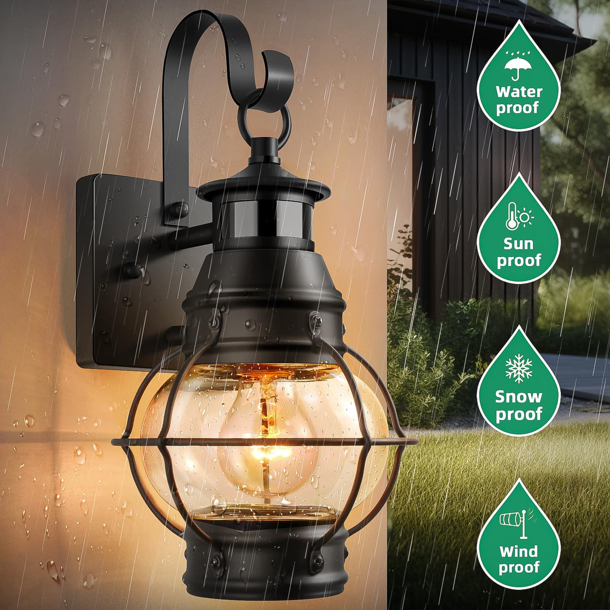 Lamomo 2-Pack Motion Sensor Wall Lights, Porch/Garage/Doorway