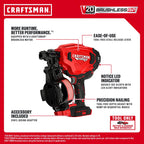 CRAFTSMAN V20 BRUSHLESS RP Cordless Roofing Nail Gun 15 Degrees (CMCN140B)