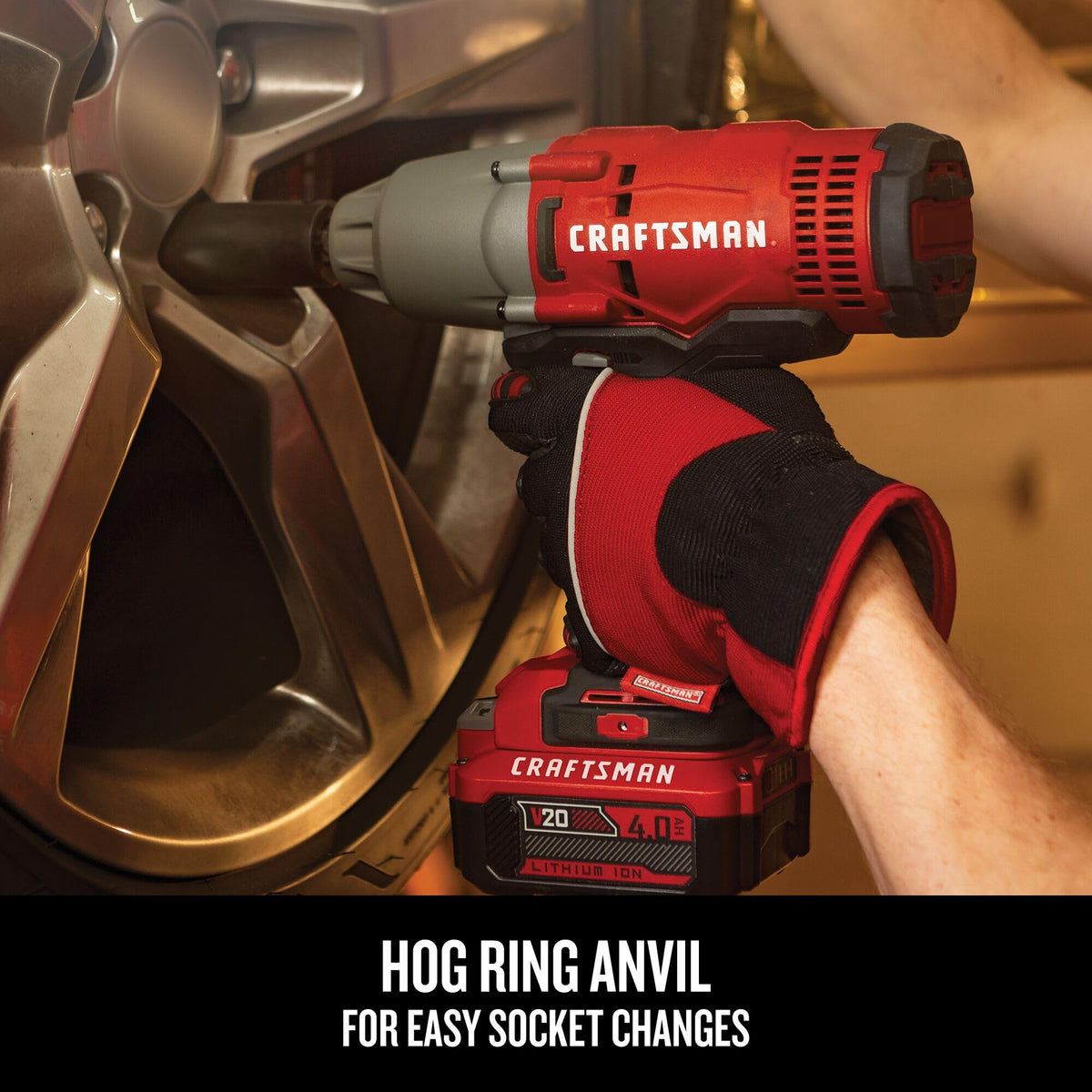 CRAFTSMAN V20 RP Cordless Impact Wrench Kit, 1/2 inch, Battery and Charger Included (CMCF900M1)