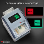 Cassida Omni-ID 2-in-1 Currency Counterfeit Detector with UV Identification Verification Lights – Bill Checker with Infrared, Magnetic and Ultraviolet Sensors - Pass/Fail Display (Pass/Fail + UV)