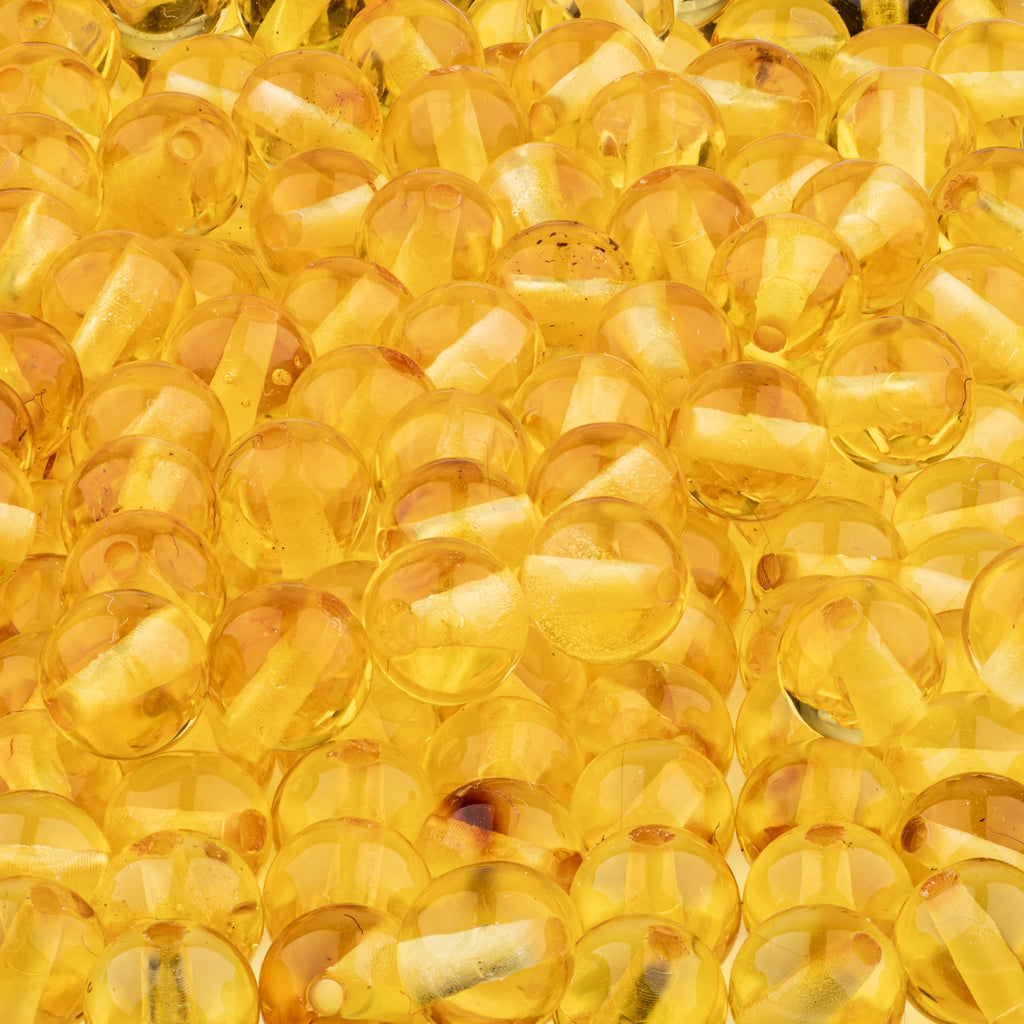 Amber Round Beads Polished 100% Natural Baltic Stone 5mm Loose with Drilled Holes for Crafting Beading and Jewelry Making - Amber Culture