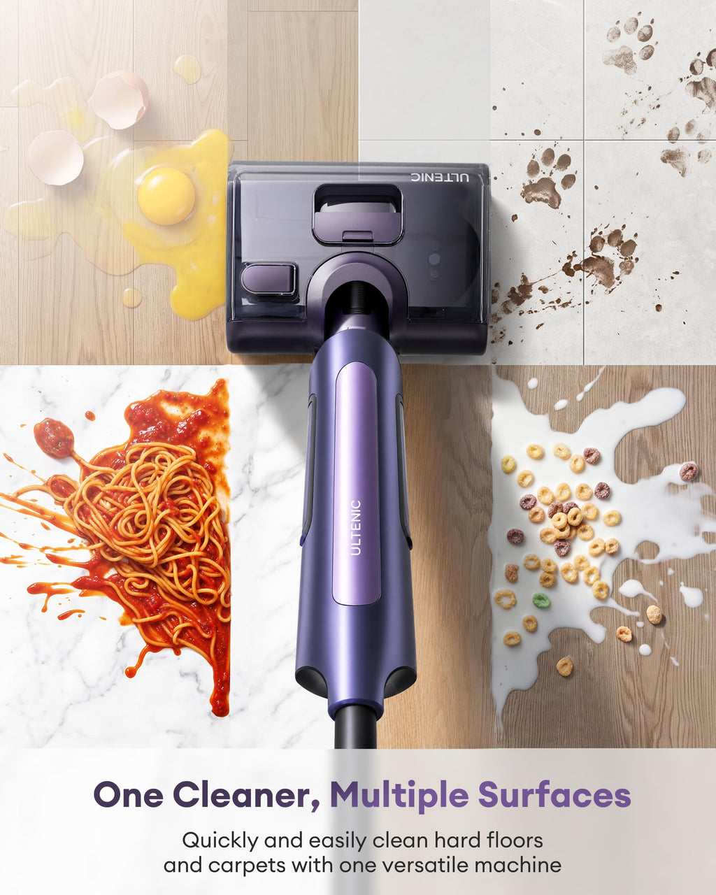 Ultenic Cordless Vacuum Mop Combo Cleaner, 60Min Runtime For Wet&Dry Messes