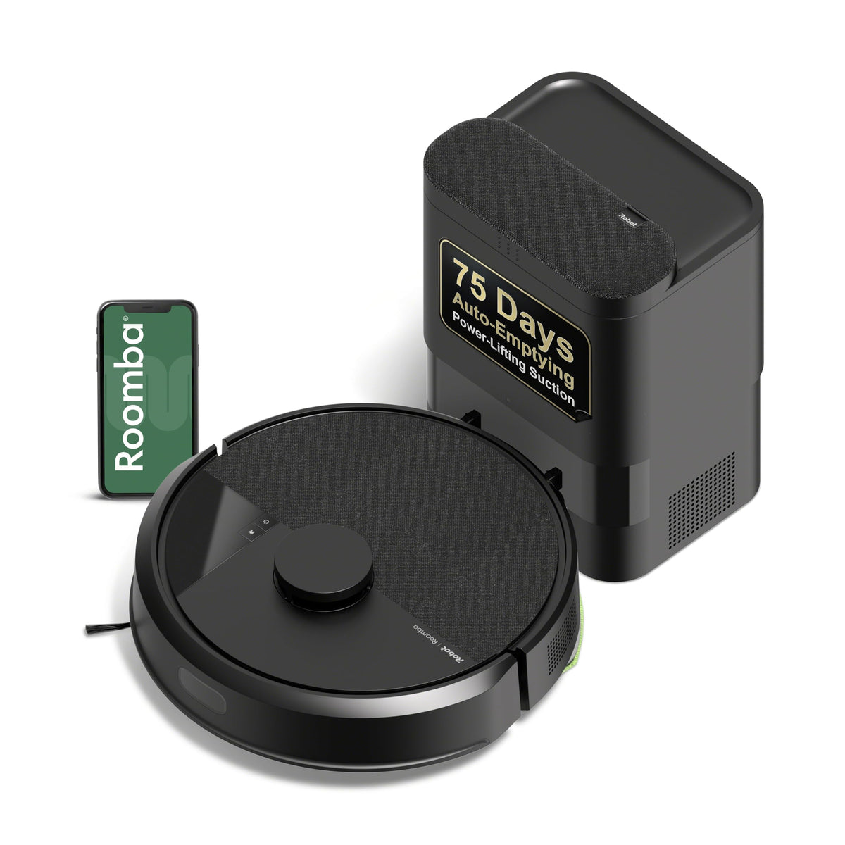 iRobot Roomba 105 Vac Robot Vacuum with AutoEmpty Dock - Self-Empties for 75 Days, Easy to use, Intense Power-Lifting Suction, LiDAR Navigation, Multi-Surface Cleaning, Cleans in Neat Rows