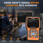 FOXWELL HD301 Heavy Duty Truck Scanner, Full System Diesel Scan Tool with 6/9/16 Pin, 2 in 1 Code Reader for Trucks & Car Engine, Diesel Diagnostic Tool for Cummins, Paccar, Caterpillar