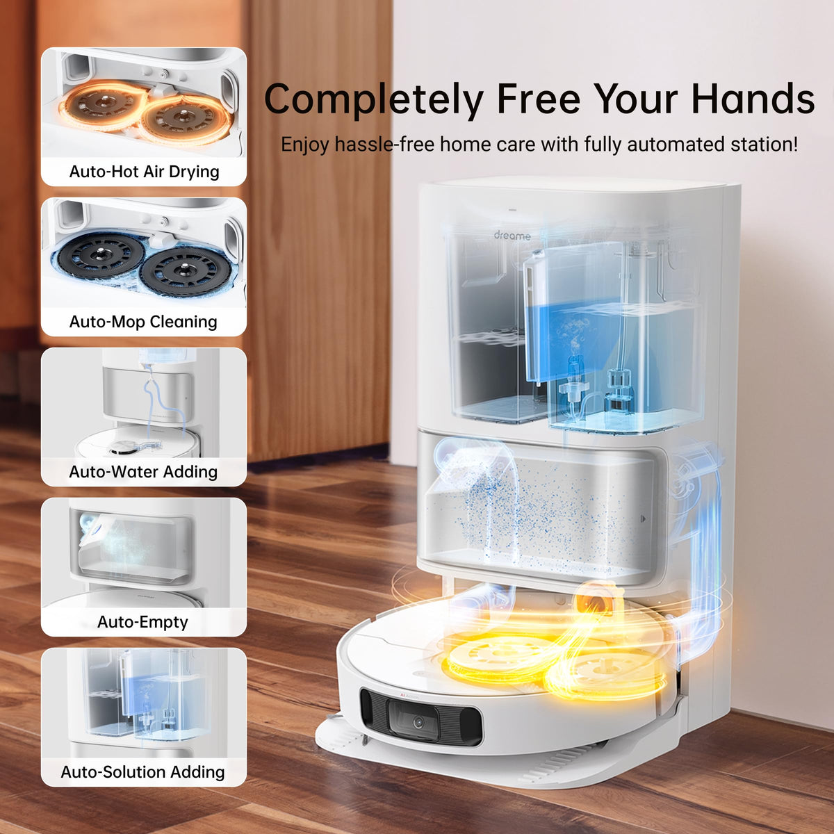 dreame L10s Ultra Robot Vacuum and Mop Combo, Auto Mop Cleaning and Drying, Self-Refilling and Self-Emptying Base for 60 Days of Cleaning, 5300Pa Suction and AI Navigation, Compatible with Alexa