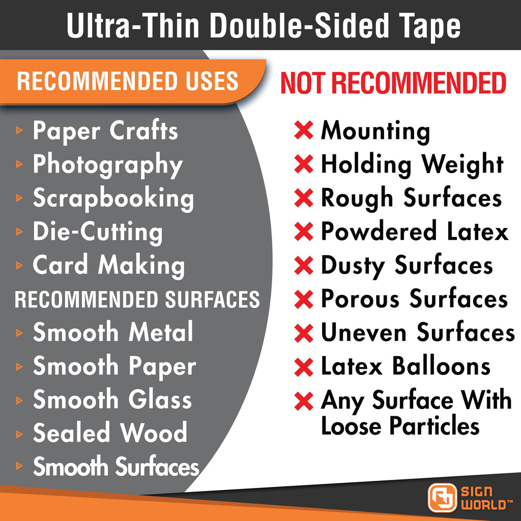 Best 48" Ultra-Thin Permanent Double-Sided Tape for Arts, Crafts, Die Cutting, Photography, Scrapbooking, Tear-by-Hand, Documents, All Purpose (48-Inch by 55 Yards)