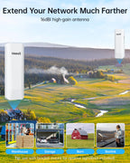 Wireless Bridge Point to Point Outdoor: Ueevii CPE453 5.8GHz Dual 100Mbps WiFi Bridge