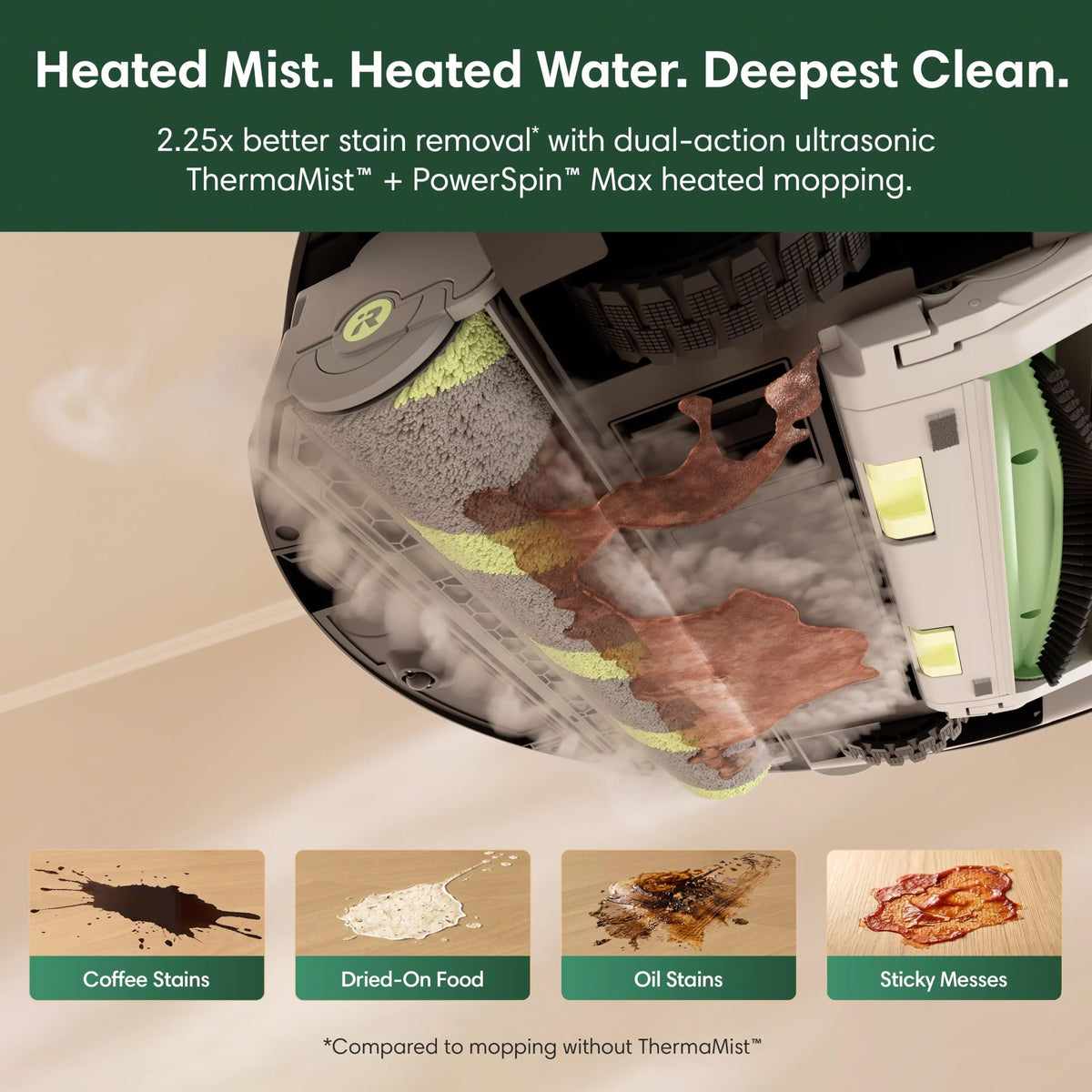 iRobot Roomba Max 875 Robot Vacuum & Mop Combo, 40,000Pa Suction, SealForce + Tornado-Like Airflow, Heated Mist & Mop, Hot Wash/Heat Dry Roller Mop, Self-Emptying, AutoWash Dock, LiDAR Navigation