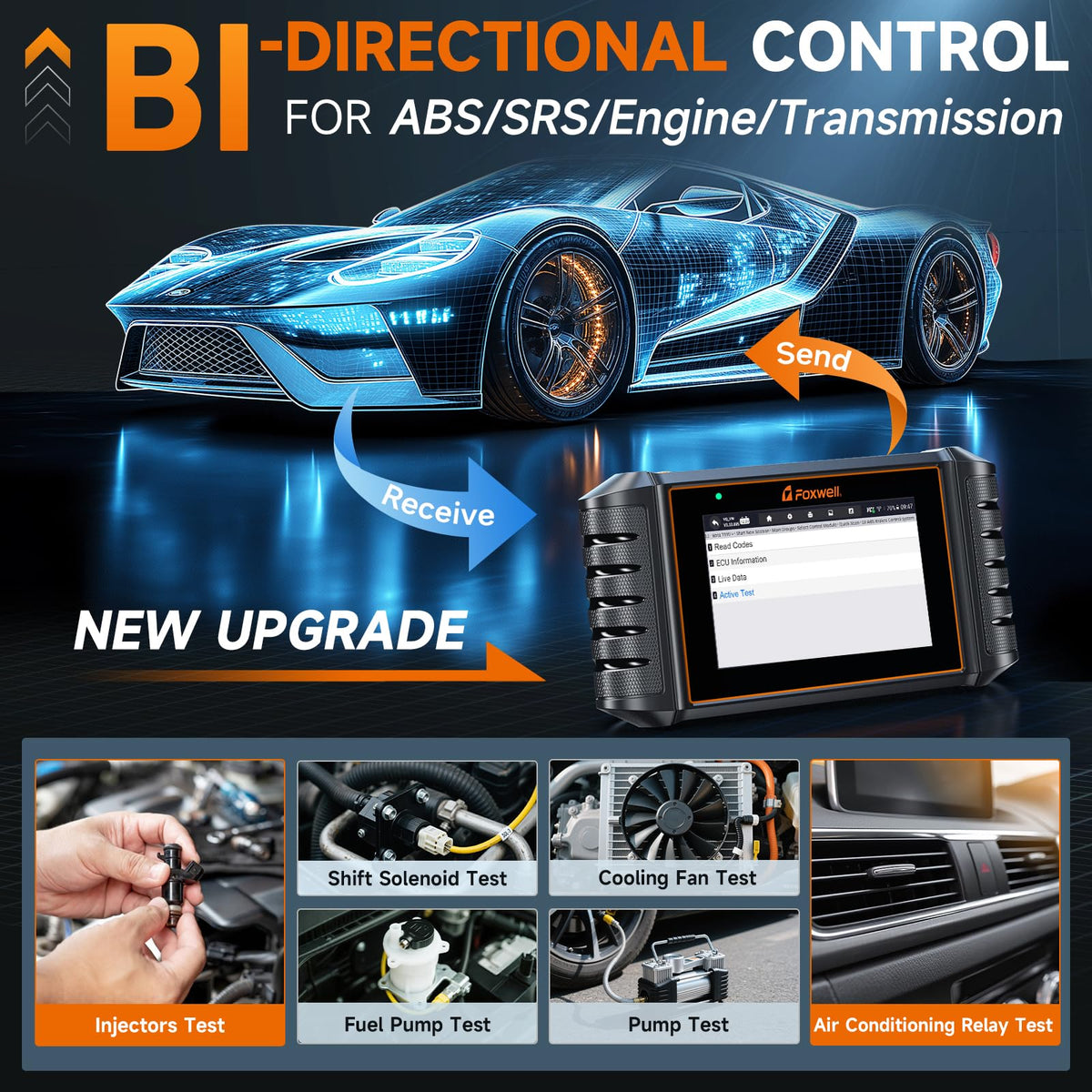 FOXWELL NT716 Bidirectional OBD2 Scanner Diagnostic Tool 4-System 9 Reset