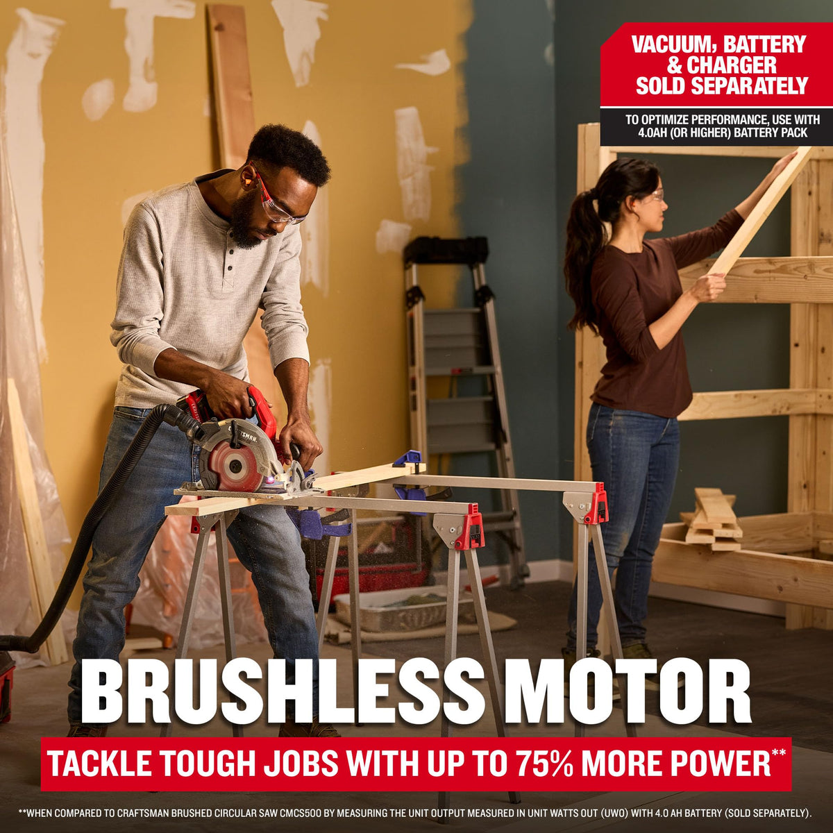 CRAFTSMAN V20 RP Cordless Circular Saw, 7-1/4 inch, Tool Only (CMCS551B)