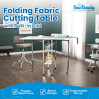 Sew Ready Foldable Hobby and Cutting Grid Table, White, 58.75 x 36.5 Inch