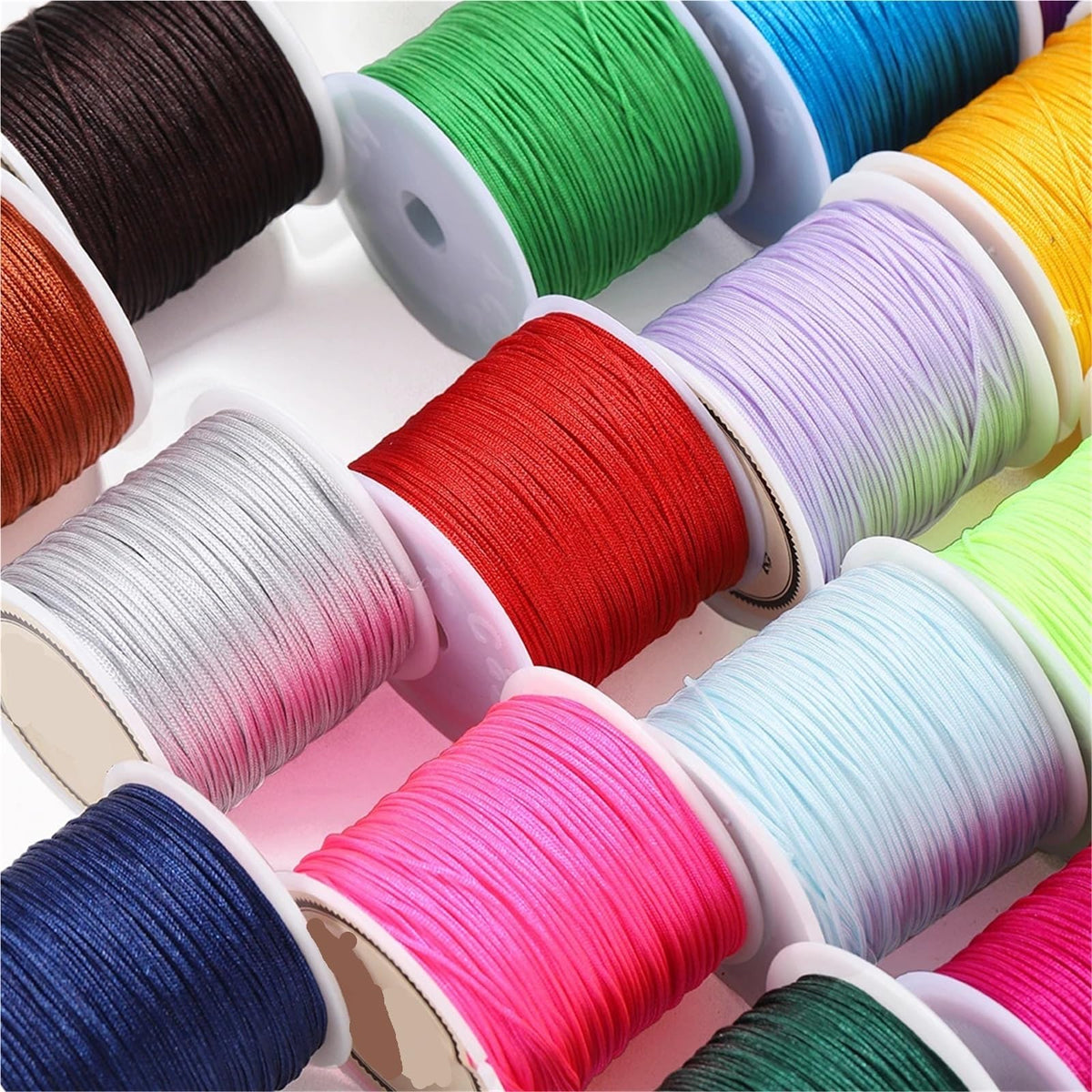 Nylon String 100pcs *100M 0.8mm Nylon Thread Cord Chinese Knot Bracelet Braided String for Tassel Beading Jewelry Making(Light Purple)