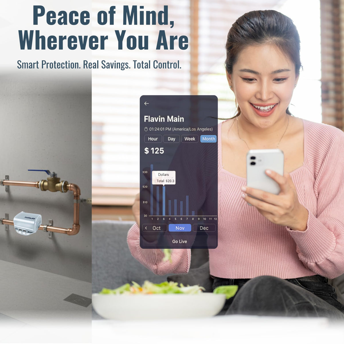 Bluebot Smart Water Flow Meter WiFi Clamp-On Leak Detector