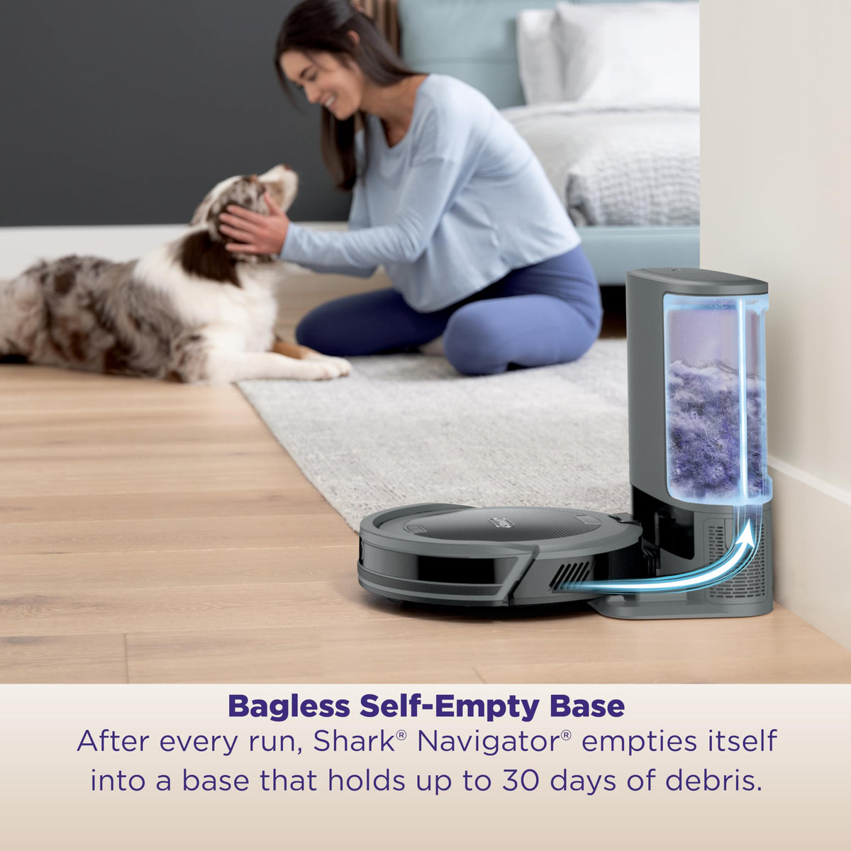 Shark Navigator Robot Vacuum & Self-Empty Base w/Bagless 60-Day Capacity Self-Empty Base, SmartPath Navigation, Powerful Pet Hair Pickup, Anti-Hair Wrap, for Carpets & Hard Floors, RV2120AE (Renewed)