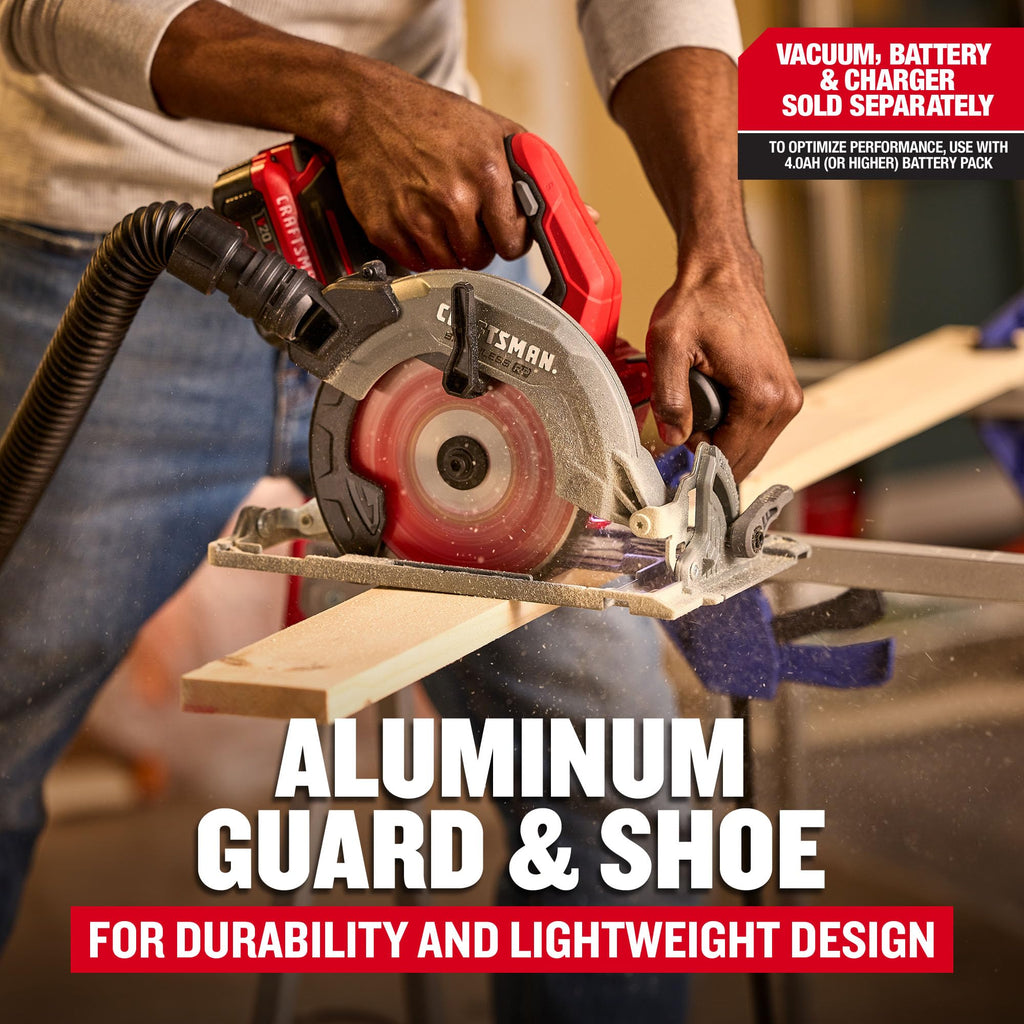 CRAFTSMAN V20 RP Cordless Circular Saw, 7-1/4 inch, Tool Only (CMCS551B)