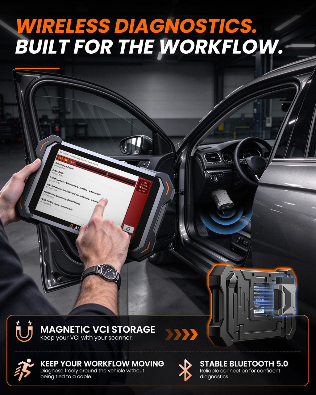 ANCEL DS600BT Bidirectional Scan Tool with Full-System OBD2 Scanner, ECU Coding, 34+ Reset Functions, Bluetooth VCI, FCA/SGW CAN FD, DoIP and Lifetime Free Updates