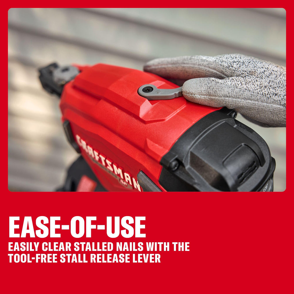 CRAFTSMAN V20 BRUSHLESS RP Cordless Roofing Nail Gun 15 Degrees (CMCN140B)