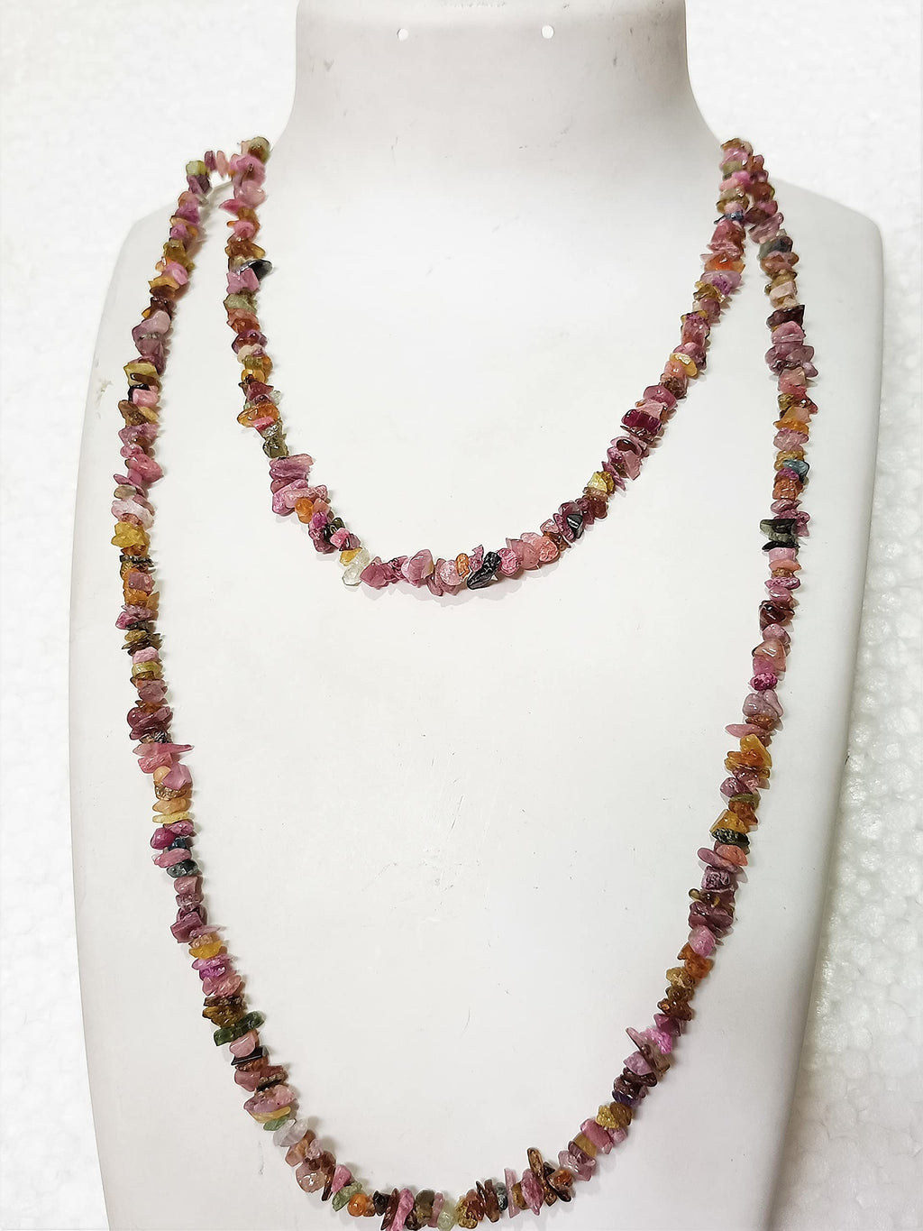 34" Natural Multi-Color Tourmaline Chip Beads Strand -Pack of 15, Gravel Uncut/ Freeform Shape, 150 Ct, Nuggets for Beading- Jewelry Making, Art & Craft, Wholesale
