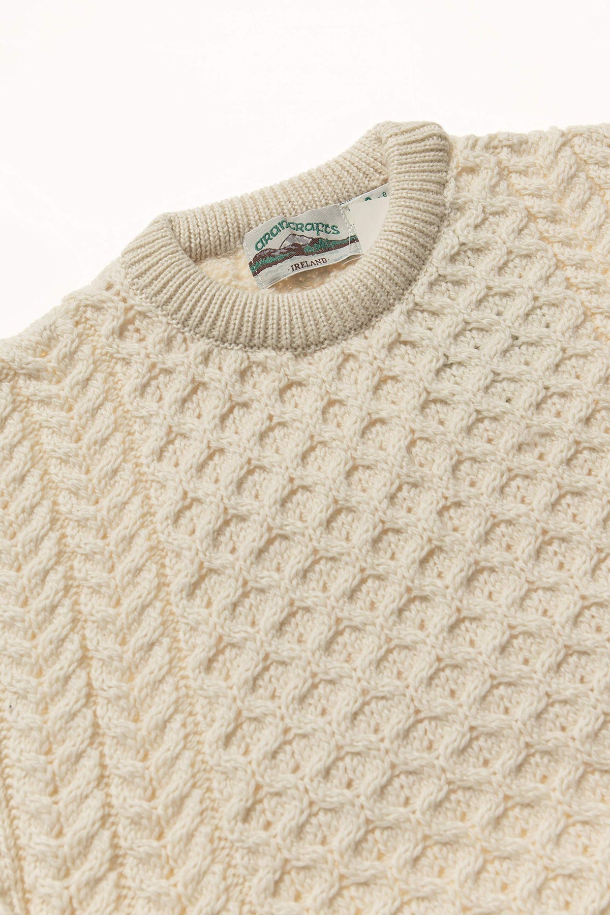 Aran Crafts Irish Unisex Cable Knit Merino Wool Sweater (C1949)