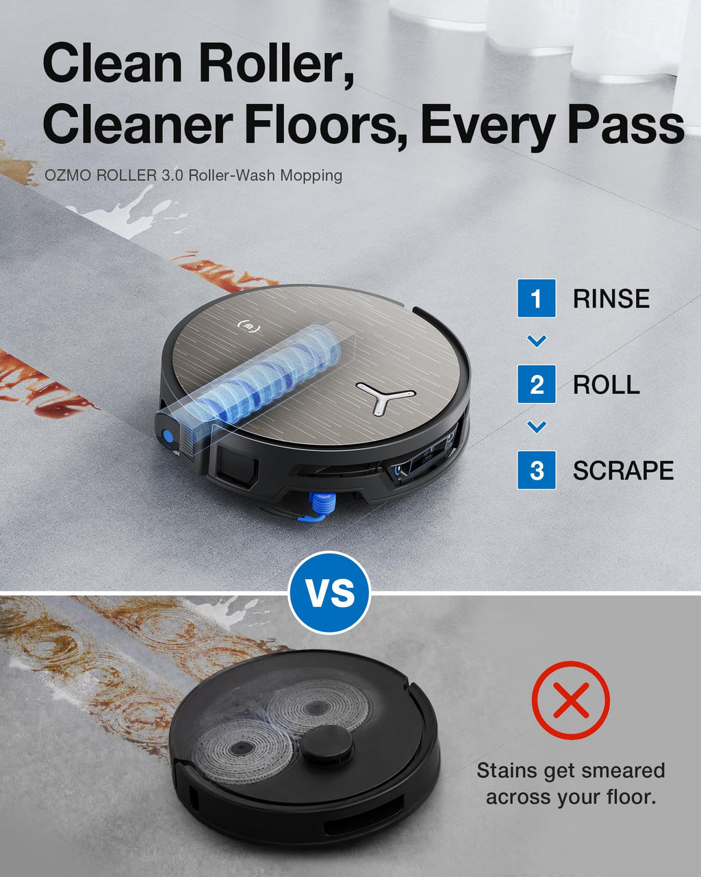 ECOVACS DEEBOT X12S OMNICYCLONE Robot Vacuum & Mop with OZMO Roller 3.0