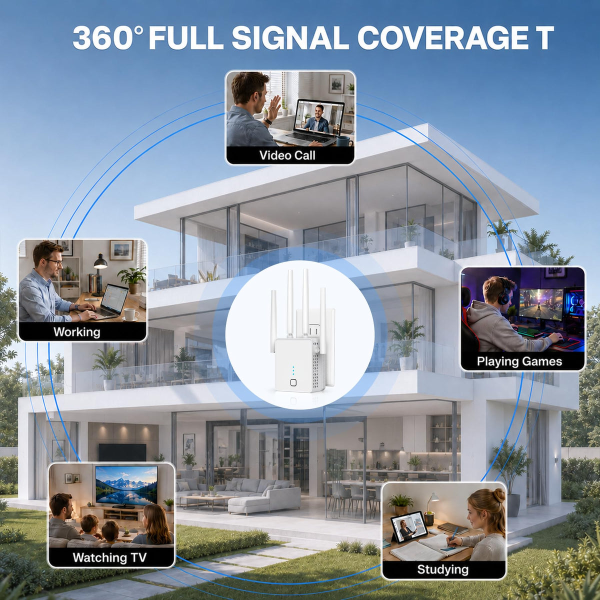 WiFi Extender, 2026 35X Fastest WiFi Booster AC1200 (5GHz/2.4GHz) WiFi Extender Signal Booster for Home, WiFi Repeater with Ethernet Port Covers up to 19693 sq.ft and 125+ Devices (White)
