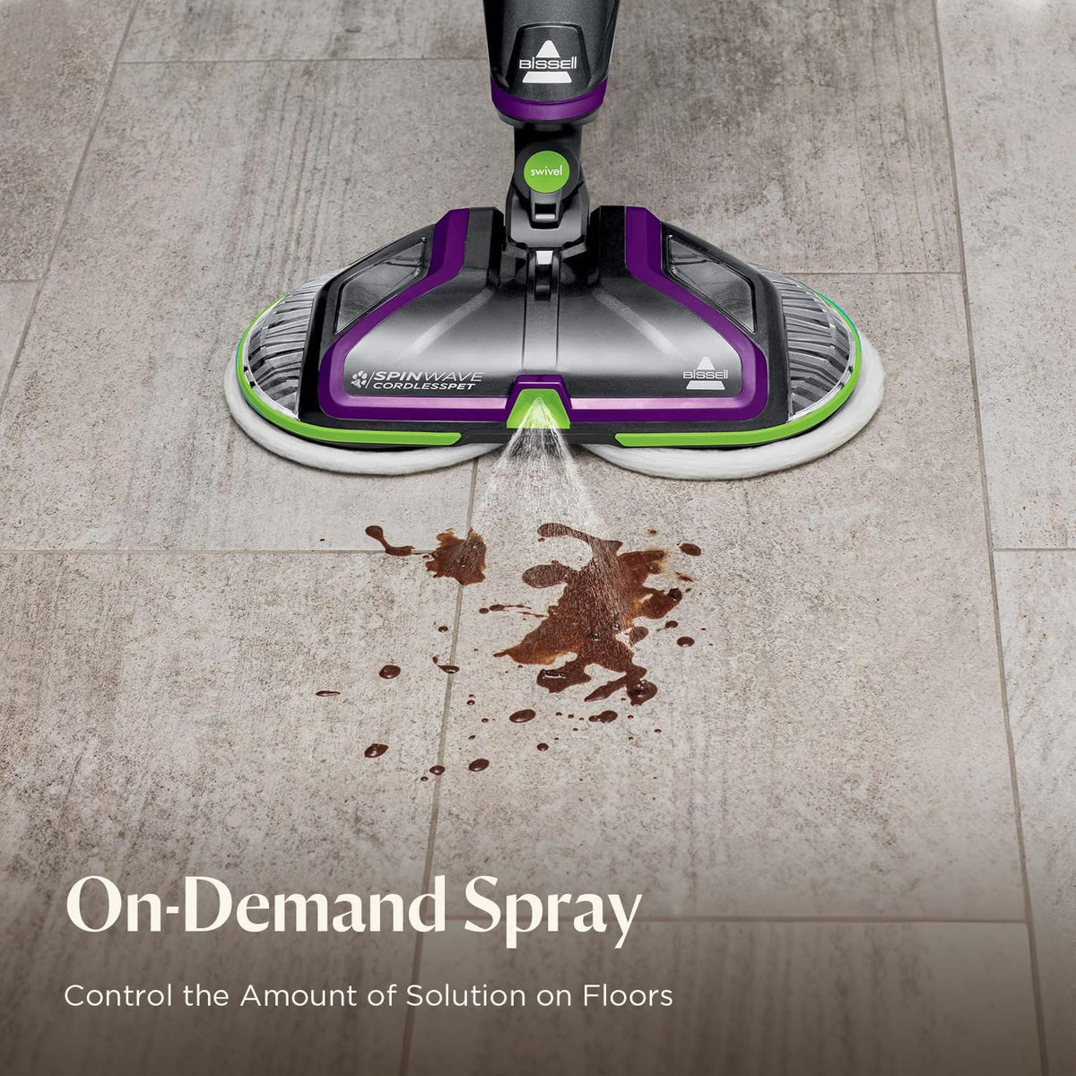 BISSELL Spinwave Cordless Pet Spin Mop, 18V Hard Floor Cleaner, 23157