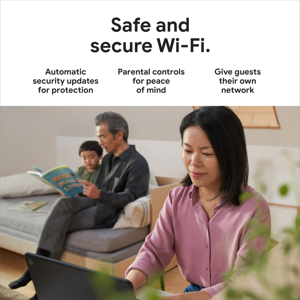 Google Nest WiFi Pro - Wi-Fi 6E - Reliable Home Wi-Fi System with Fast Speed and Whole Home Coverage - Mesh Router - Snow