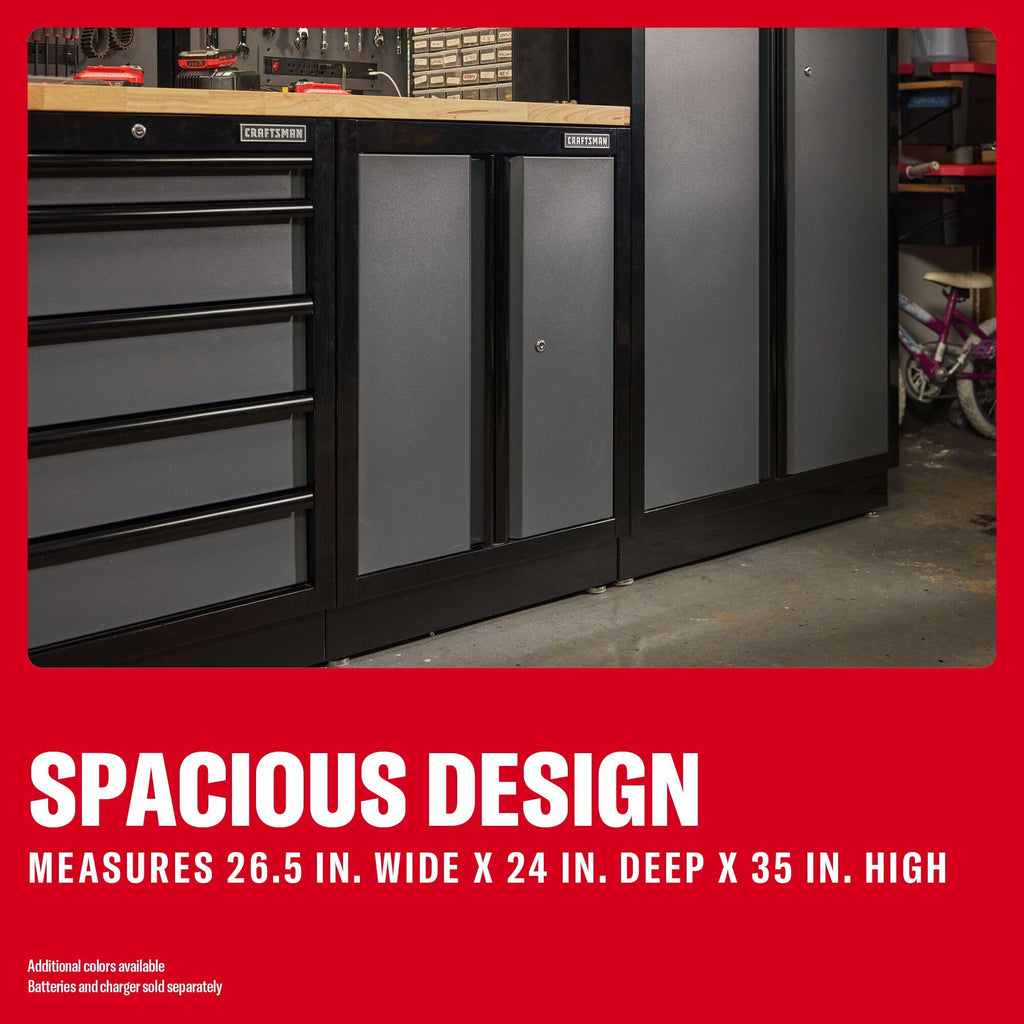 CRAFTSMAN Welded 2-Door Base Cabinet (Black/Gray) (CMST32602BG)