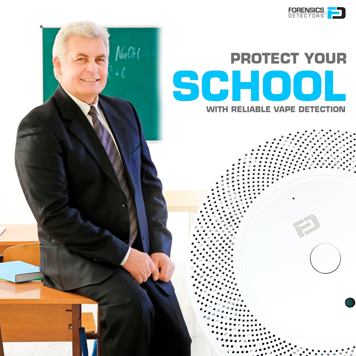 Vape Detector by Forensics | for Schools, Home, Hotels, Business | Cell Phone Alarms WiFi | Laser Scattering Super Sensitive Sensor |