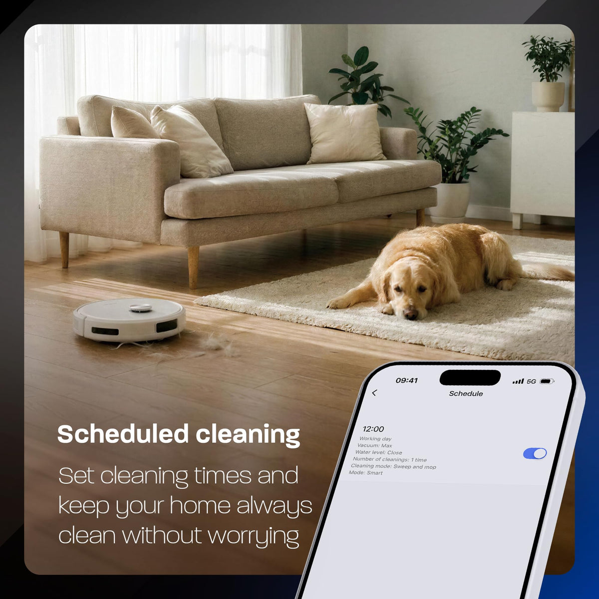 V50 PRO Robot Vacuum and Mop, 10,000Pa Suction, Self-Emptying Base, 360° LiDAR Navigation, Dual Rotating Mops, App/Alexa/Google Control, Ideal for Pet Hair, Carpet & Hard Floors