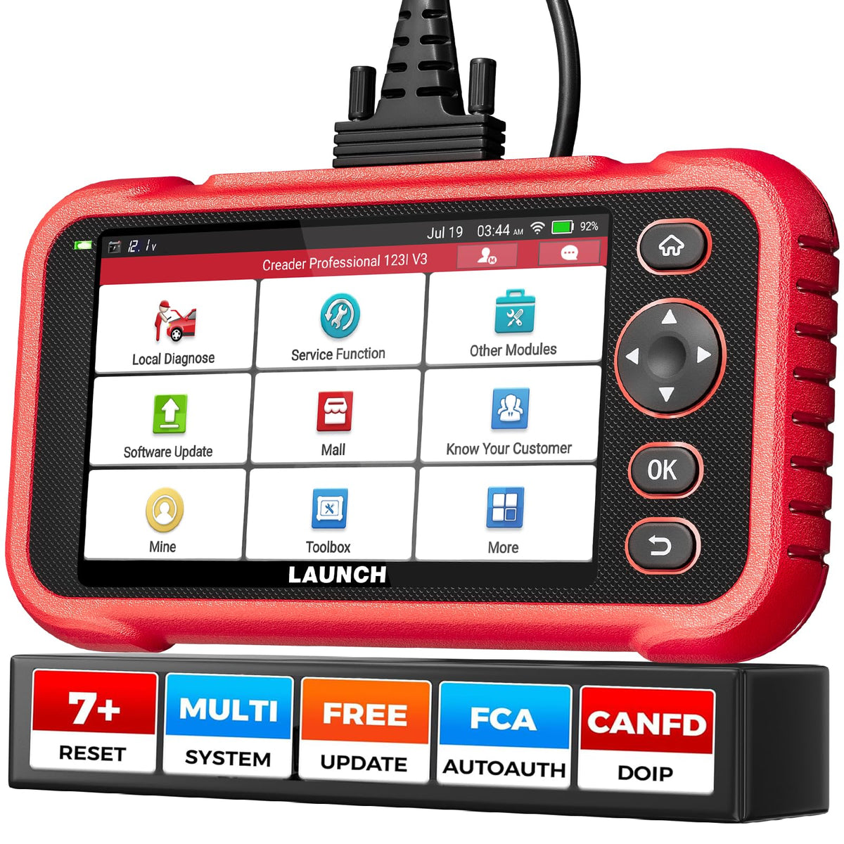 LAUNCH OBD2 Scanner CRP123I V3.0 Elite 64G Code Reader,7 Resets,Free Update