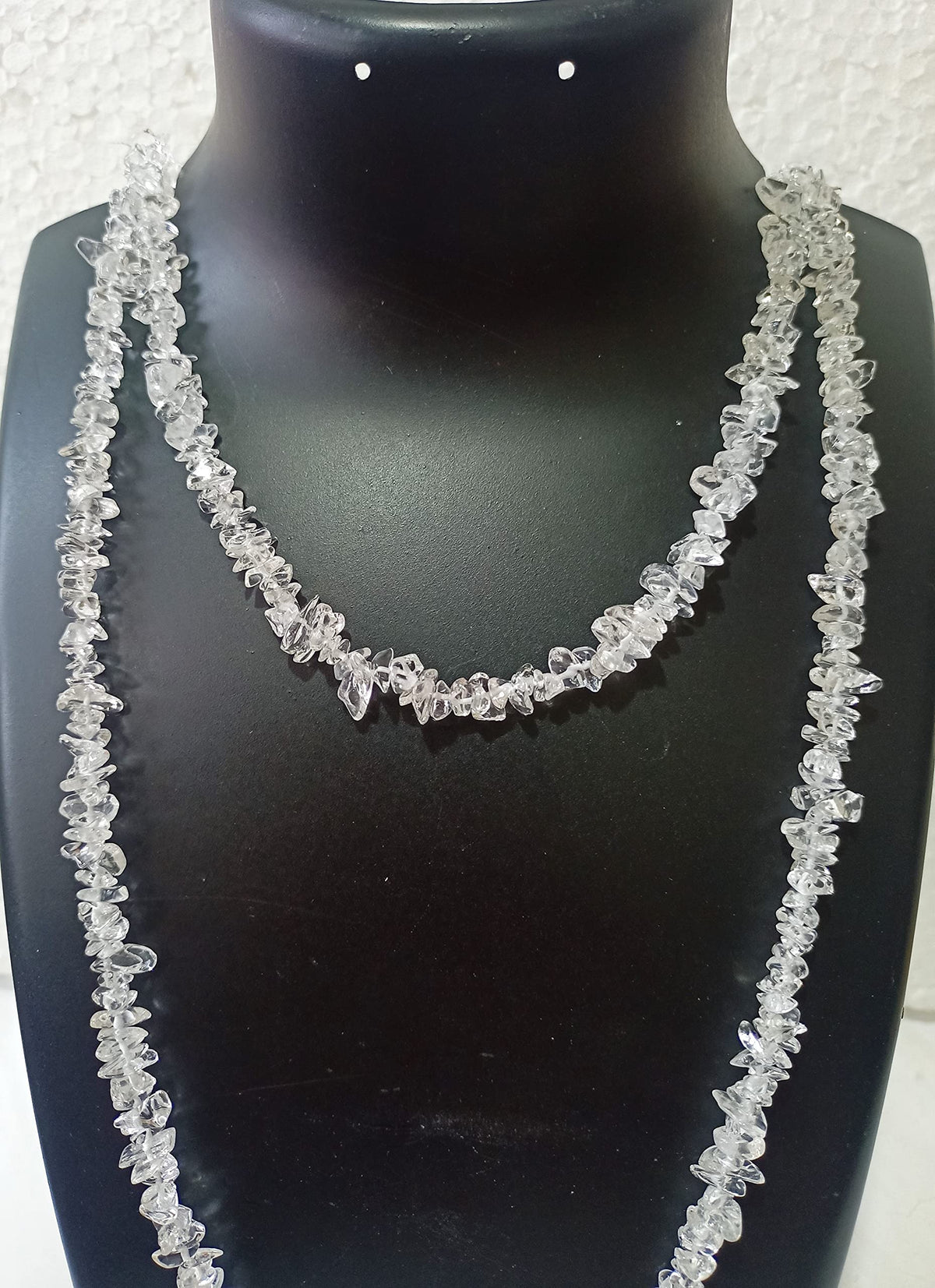 34" Natural Crystal Quartz Chip Beads Strand, 250 Ct -Pack of 15, Gravel Uncut/ Freeform Shape, Nuggets for Beading- Jewelry Making, Art & Craft, Wholesale