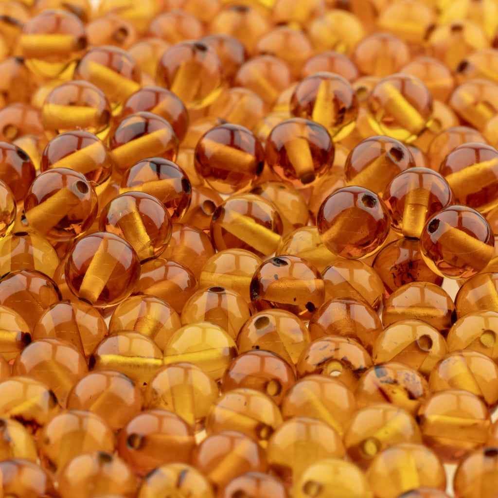 Amber Round Beads Polished 100% Natural Baltic Stone 5mm Loose with Drilled Holes for Crafting Beading and Jewelry Making - Amber Culture