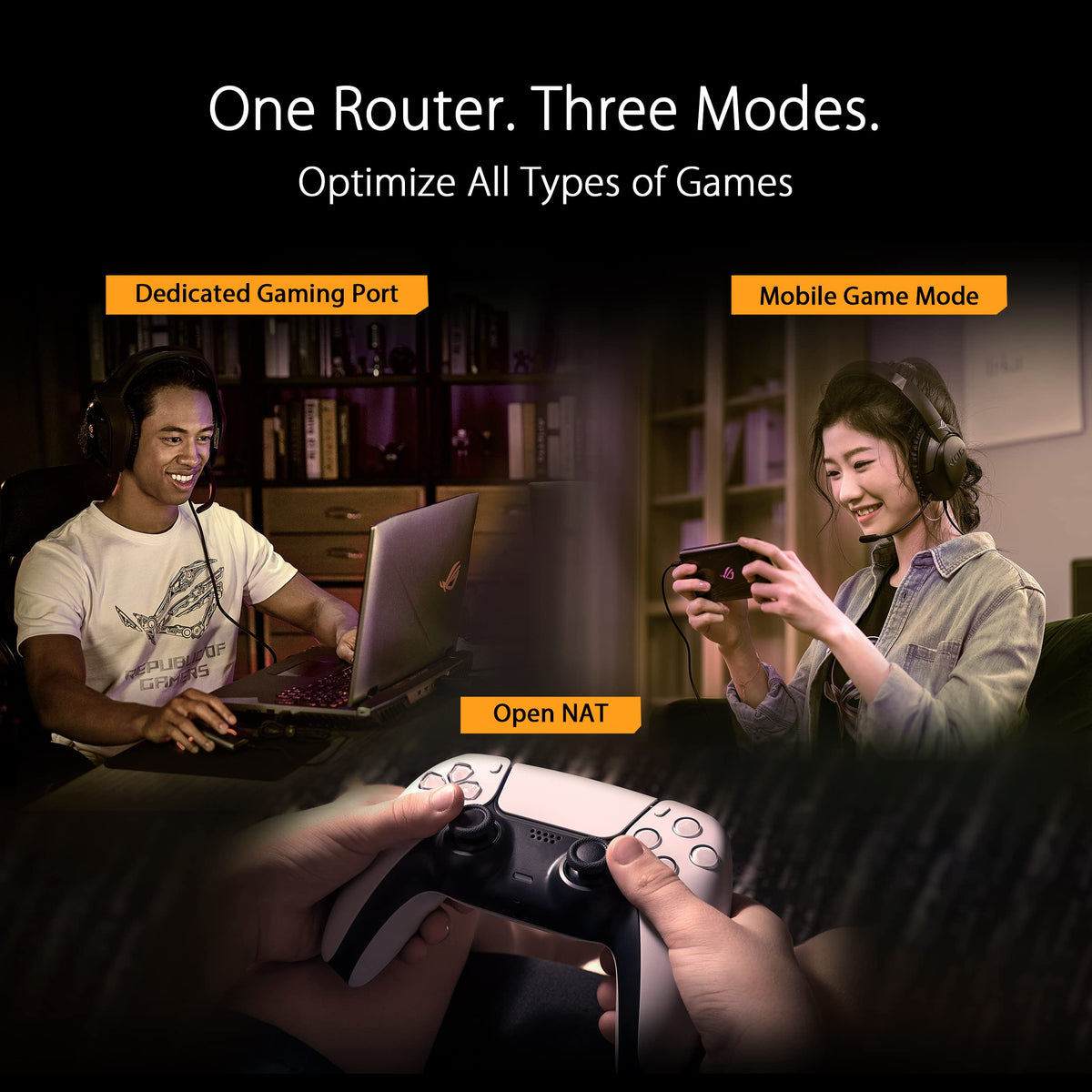 ASUS TUF Gaming WiFi 6 Router (TUF-AX6000) -Dedicated Gaming Port, Dual 2.5G Port, 3 Steps Port Forwarding, Extendable Router with AiMesh (Renewed)