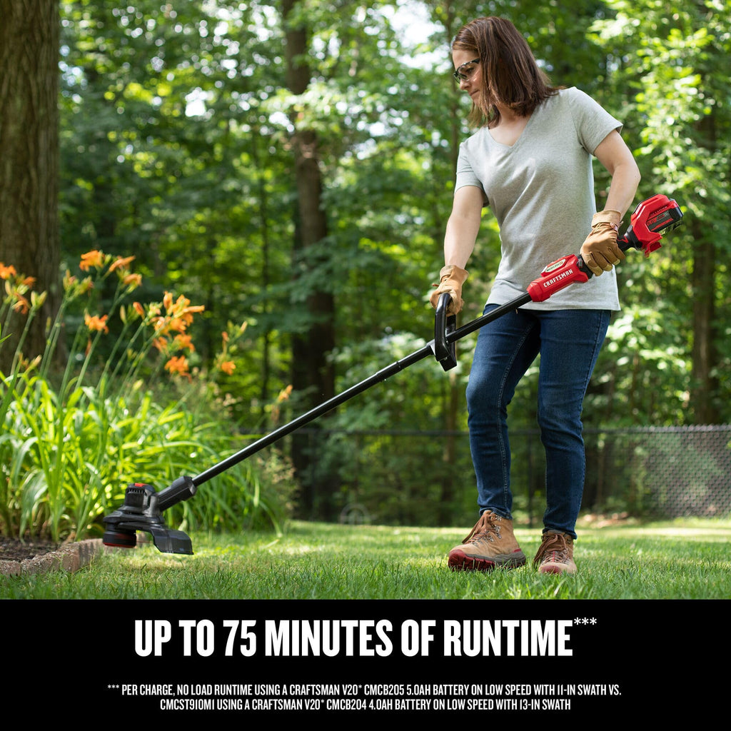 CRAFTSMAN V20 RP Cordless String Trimmer and Lawn Edger Kit, Weed Wacker, Extended Run Time, Brushless High-Output Motor, 13 Inch Deck, 5.0Ah Battery & Charger Included (CMCST930P1)