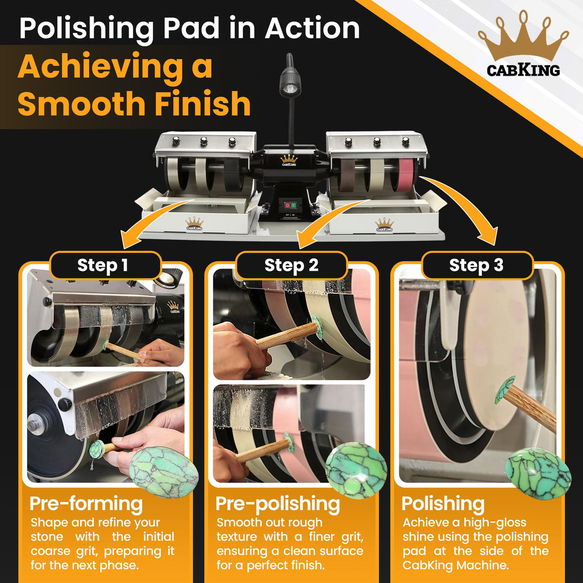 8" Cabbing Machine Lapidary Equipment - Complete Accessories Kit