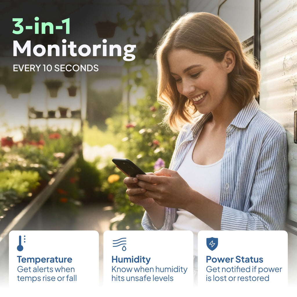 Cellular Temperature Monitor, Power Outage Alarm & Humidity Sensor