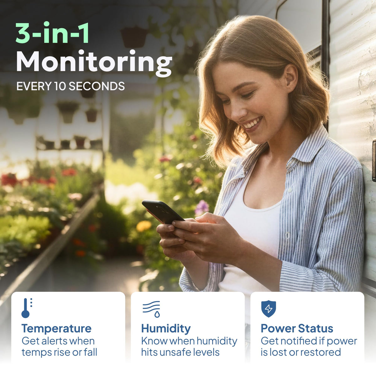 Cellular Temperature Monitor, Power Outage Alarm & Humidity Sensor