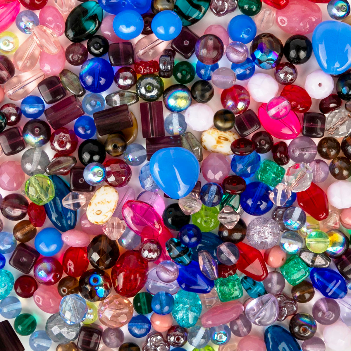 One Pound Assorted Glass Beads for Jewelry Making, DIY Lamp Work, Arts and Crafts, and Decorative Hobby Artistry, Colorful Crystal Assortment Bulk Mix, 4-18mm (Mixed Colors) (12)