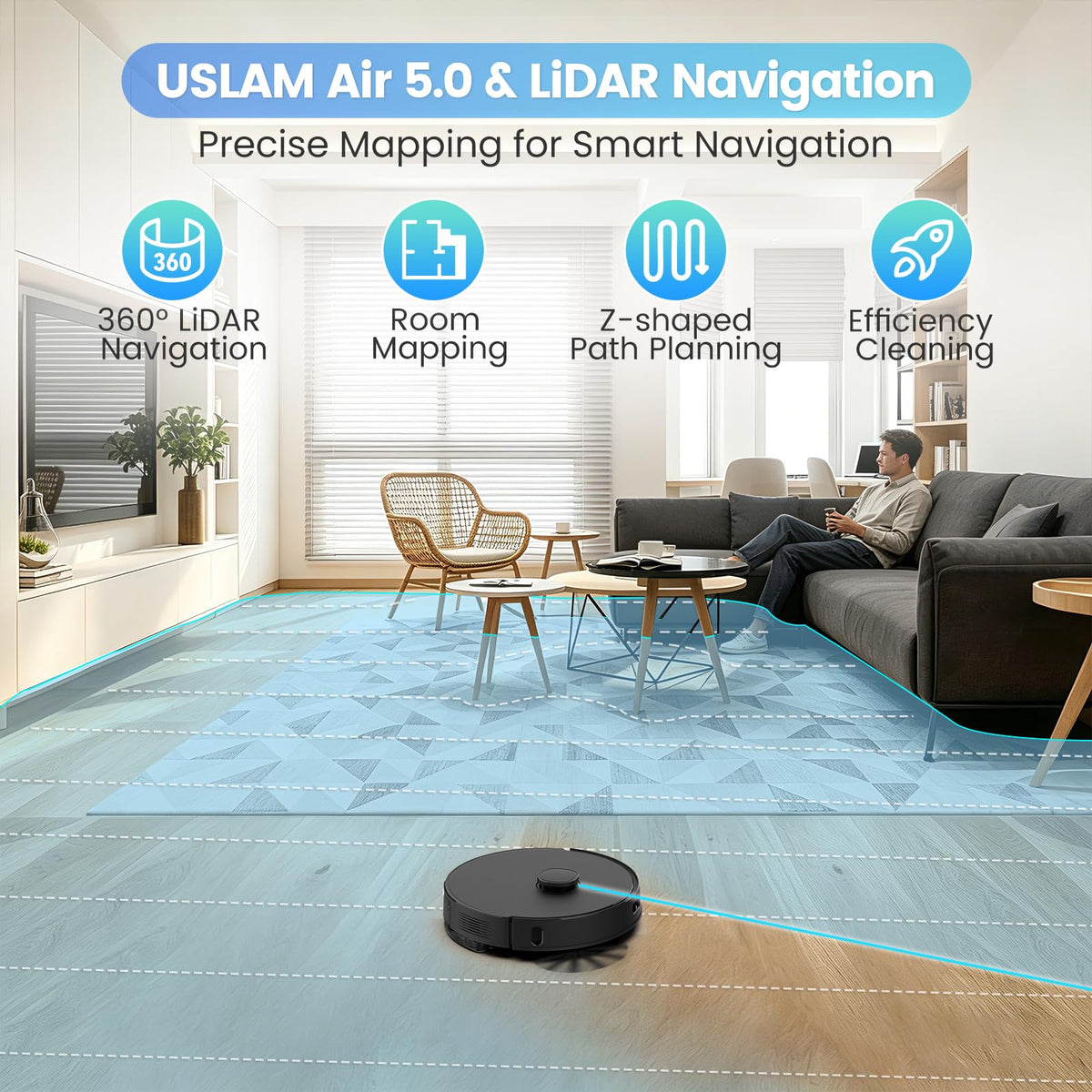 Robot Vacuum and Mop for Pet Hair, Intense Power-Lifting Suction