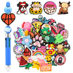 500Pcs Random Silicone Focal Beads for Pens Keychains DIY Jewelry Making