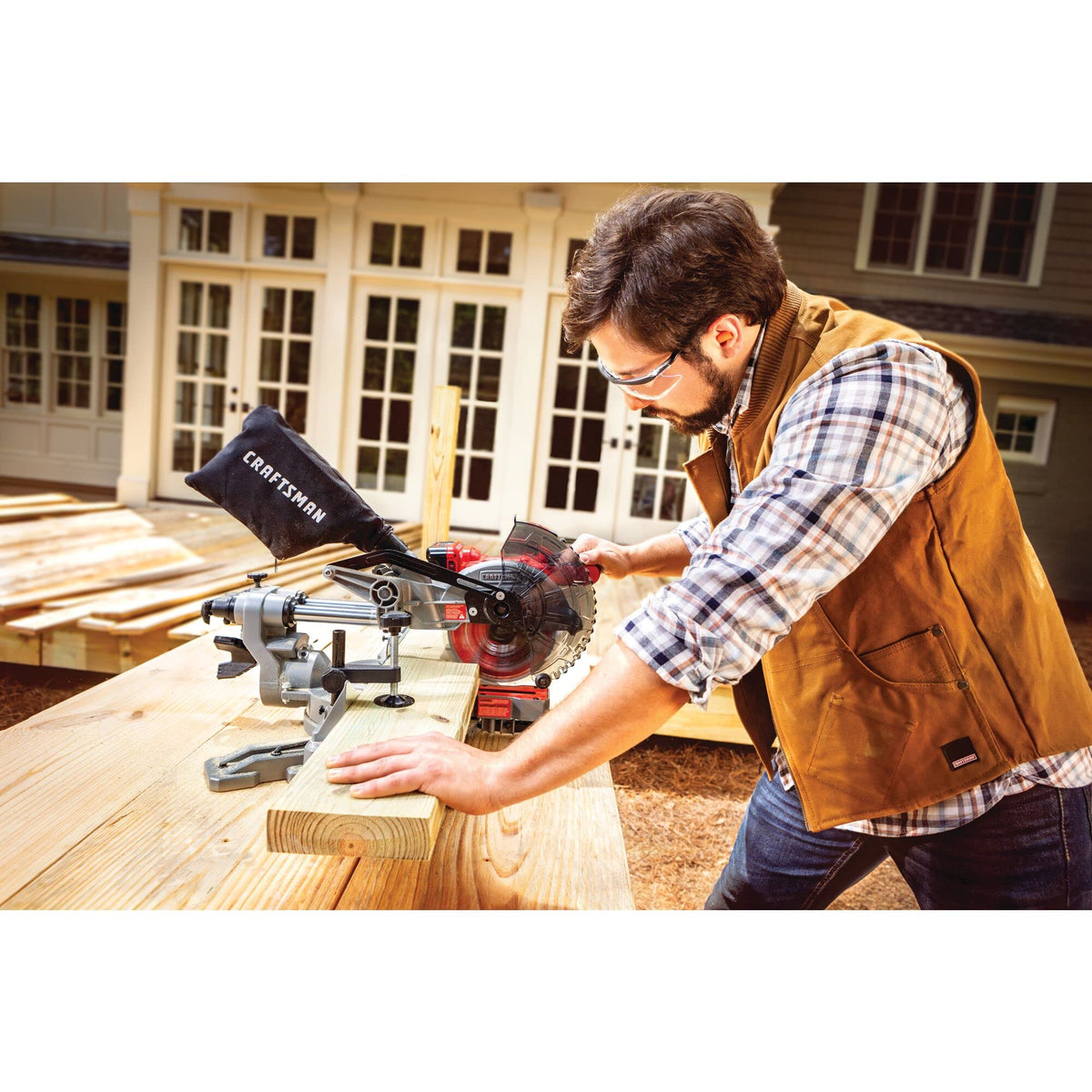 CRAFTSMAN V20 Cordless Sliding Miter Saw, 7-1/4 inch, Battery and Charger