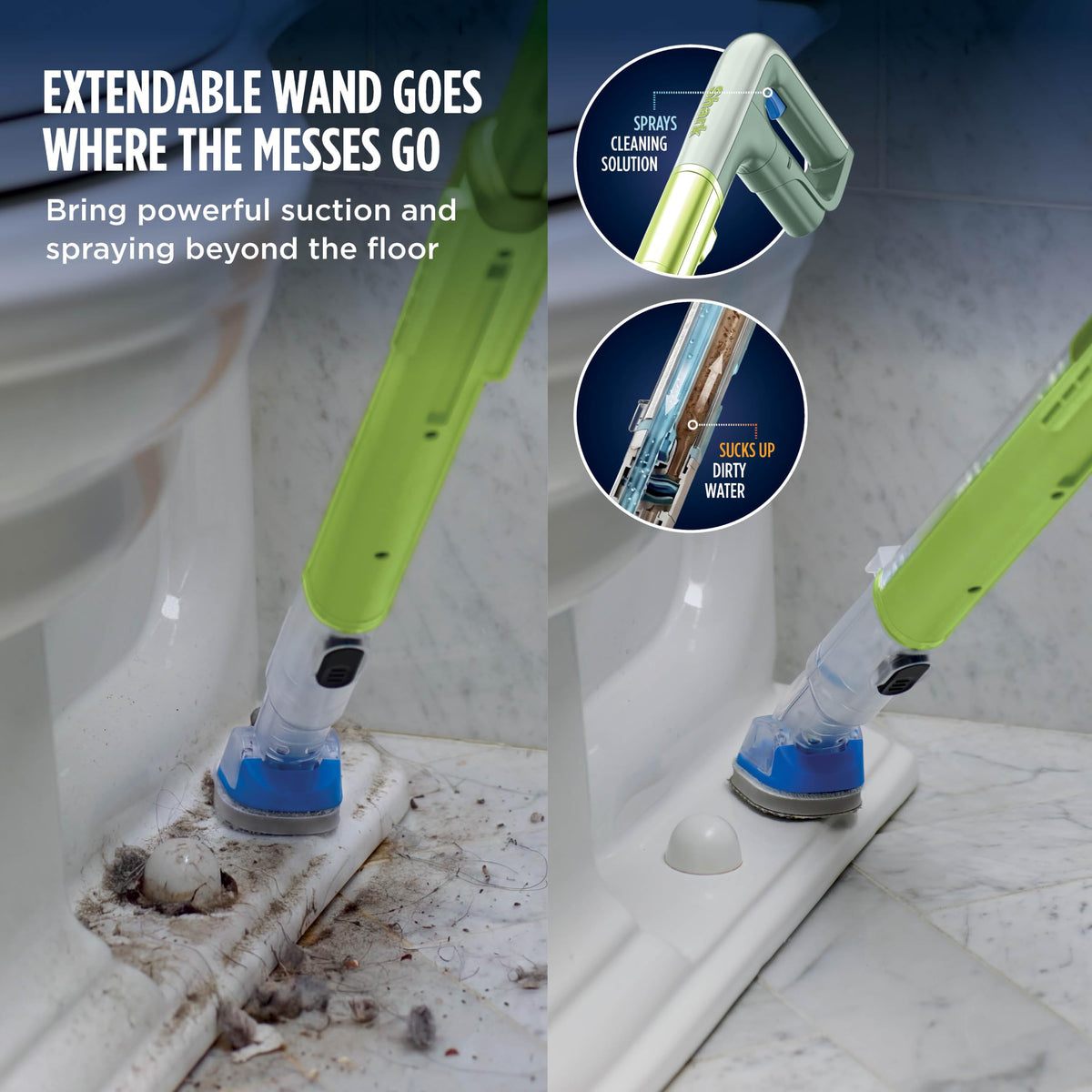 Shark AquaReach Hard Floor Vacuum & Mop, Extendable Wand, Moss, WD552AMZ